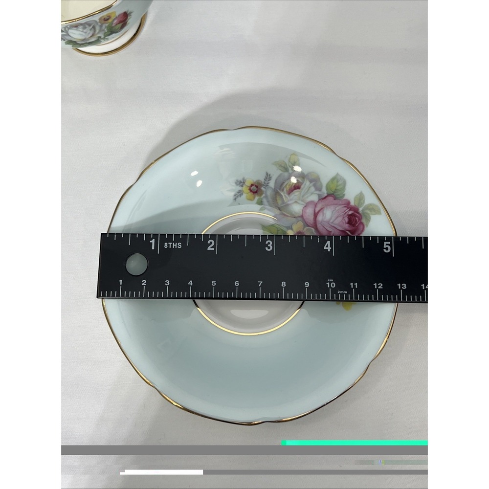 Paragon Double Warrant Fine Bone China Teacup Saucer Blue Pink Rose England - Picture 15 of 16